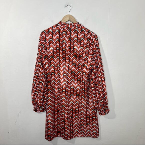 CK BRADLEY Emery Pink Orange Geometric Mod Dress Size Large - Picture 4 of 16